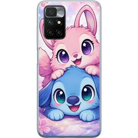 Kompatibel Mobilcover til Xiaomi Xiaomi Redmi 10 Sød kawaii illustration med pink og blå fantasidyr, store øjne og bløde farver perfekt til børne