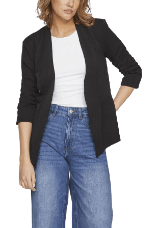 Vila Viher New 3/4 Blazer Kavajer Dam Svart L