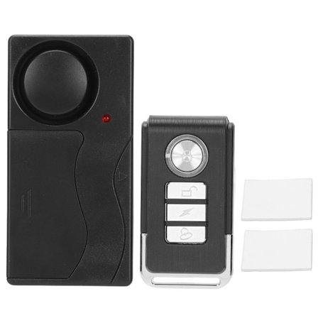 Trådlöst Vibrationslarm 110dB 10 Nivåer Känslighet Justerbart Cykelsäkerhetslarm med Fjärrkontroll för Dörr Fönster