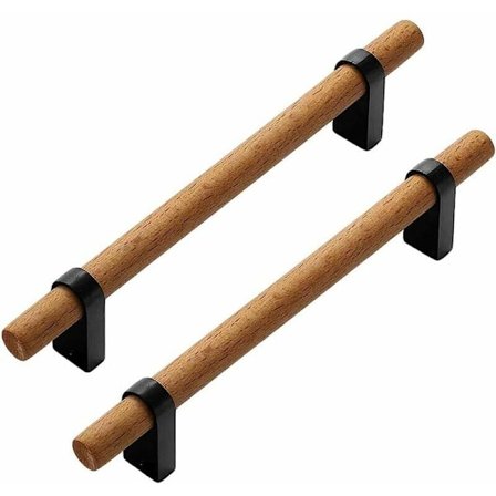 2 kappaletta puukahvaa huonekaluihin, T-muotoiset massiivipuukahvat