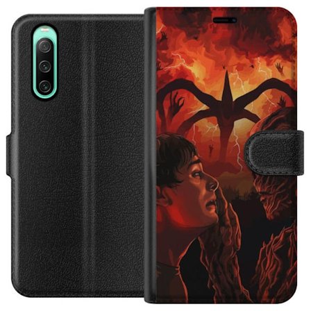 Yhteensopiva Lompakkokotelo Sony Xperia 10 IV Satumaista moskeijaa pastelliväreillä, roikkuvilla lyhdyillä, tähdillä ja puolikuulla pilvien jouko