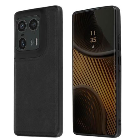 Cover til Motorola Edge 50 Ultra 5G - Stødabsorberende - Vintage sort design - Kunstlæder - Forbedret grebsoplevelse