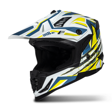 Casco de Cross iXS iXS363 2.0 Blanco Mate/Azul/Amarillo Flúor XL
