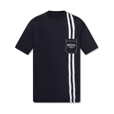 Bally, Logo T-shirt Blauw, Heren, Maat:S