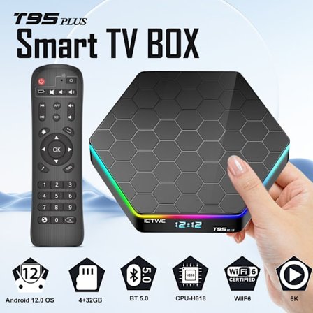 Uppgraderad TV BOX Android 12.0 32GB, 4GB 6K HD Quad Core BT 5.0 Media Player 5GWIFI