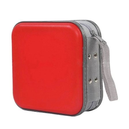 CD-fodral med plats för 40 skivor, förvaring, hårdplast, DVD, CD-plånböcker, förvaringsväska Röd