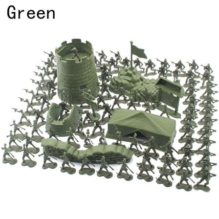 100 St Militärlekset Soldatmodell Grön