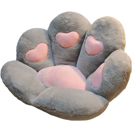 Söt sittdyna, katt tass stolsdyna, skrivbordsstol dyna, stolsdyna för kontorsstolar 31,5 × 27,56 tum (grå)