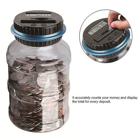 LCD-näyttöinen digitaalinen kolikkopankki rahan säästämiseen