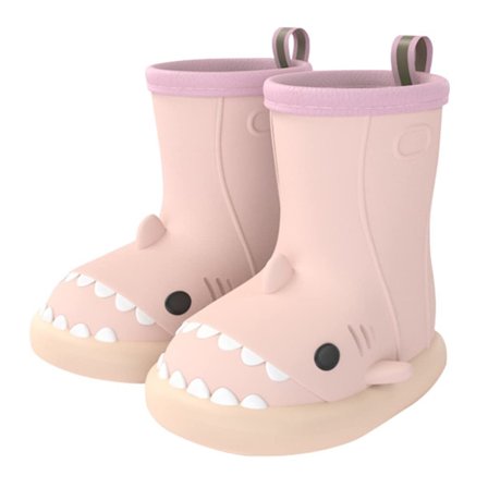 Regnstövlar för toddler Cartoon Shark Easy On Baby Regnskor Vattentäta stövlar för pojkar Flickor (rosa, 7 toddler)