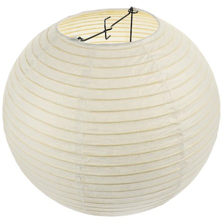 Papirdesign sfærisk lampeskærm husholdning loft lampeskærm chic bordlampe skærm japansk stil (30CM, hvid)
