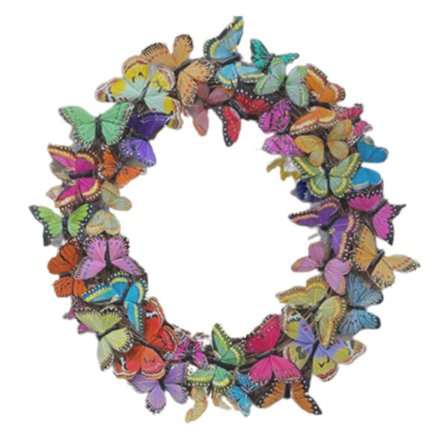 Vakker sommerfuglkrans Kunstig dørpynt for vår Utendørs