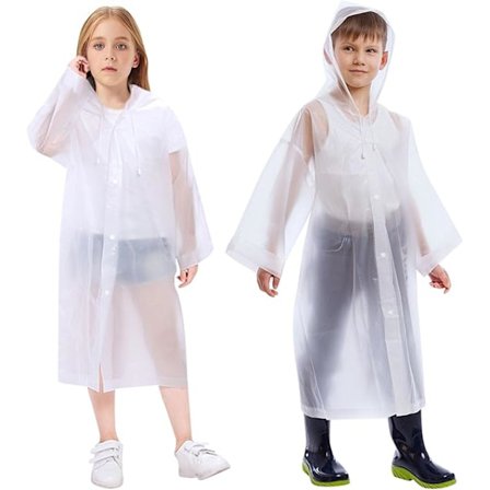 1 stk. Regnfrakke til børn, piger og drenge, Bærbar regnfrakke til børn, Vandtæt