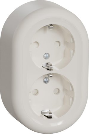 Schneider Electric Renova WDE016197 Vägguttag 2-vägs, jordat, utanpåliggande Vit, Strömbrytare & vägguttag