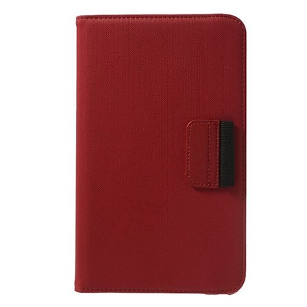 Denim Rotating Plånboksfodral till Samsung Galaxy Tab 4 8.0 (Röd)