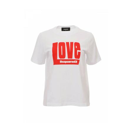 Dsquared2, T-Shirts Wit, Dames, Maat:M,Katoen