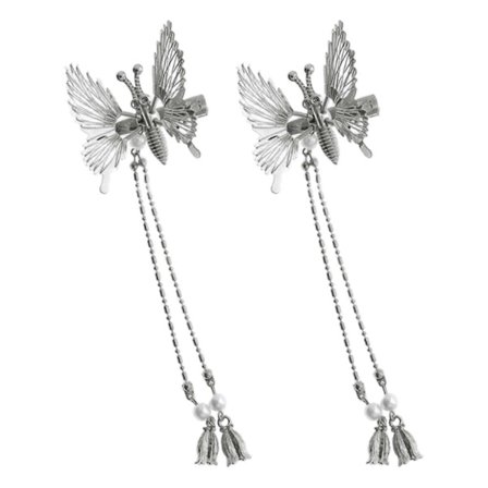 Tupsu Kristalliperhonen Hiusklipsi, Metallinen Trendikäs Ontto Muotihiuspinni