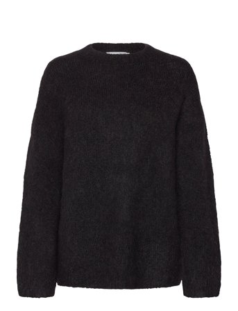 Slfgabella Ls Knit O-Neck Camp Black Selected