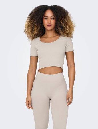 Only Play Onpjaia Life Ss 2-Way Crop Seam Top Noos - Grey - M/L