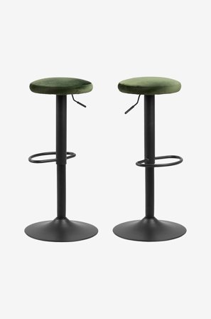 NORDFORM - Barstol Frans 2-pak 62-88 cm - Grøn - Barstole & -taburetter - Fra Homeroom