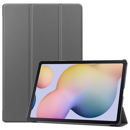 Samsung Galaxy Tab S7 Plus/S8 Plus 12.4 Fodral Tri-fold Grå