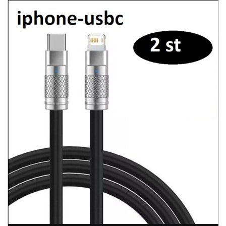 2st 2m 120W snabb iphone-usbc laddare svart