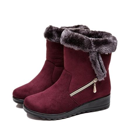 1 Par Dam Vintervarma Ankel Boots Anti-halk Tjocka Andas Skor för utomhusbruk c 42