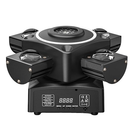 RGBW LED Scenljuseffektprojektor, 540° X-axelrotation, 180° Y-axelrotation,svart, EU-plugg