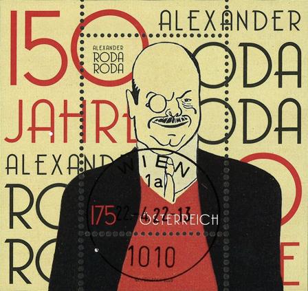 Østrig - Alexander Roda Roda - Stemplet miniark