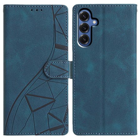 For Samsung Galaxy A56 5G Deksel Lommebok Stativ Imprinted Triangle Mønster Lær Telefon Flip Cover