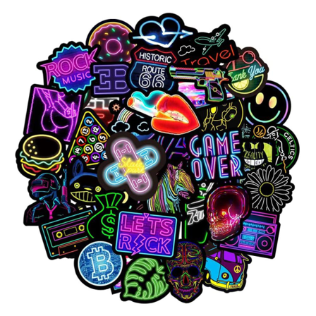 Pack Med Klistermärken - Neon 3 Multifärg