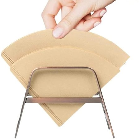 Kaffefilterholder Genanvendelig Metal Papirbeholder Holder Hjem Køkken Bar Café Opbevaringstilbehør (Bronze)