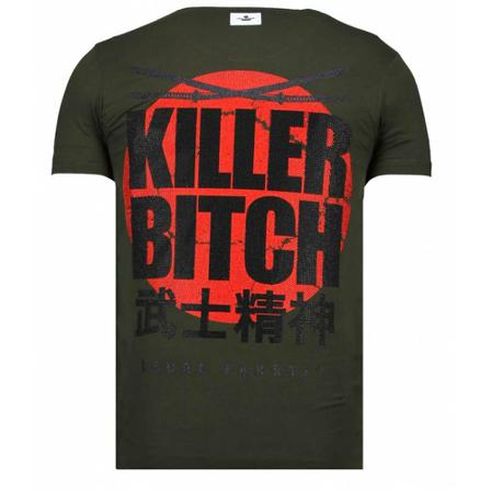 Local Fanatic Killer Bitch Rhinestone - T shirt - 13-6235K grön, Herr, Herr, Storlek: S