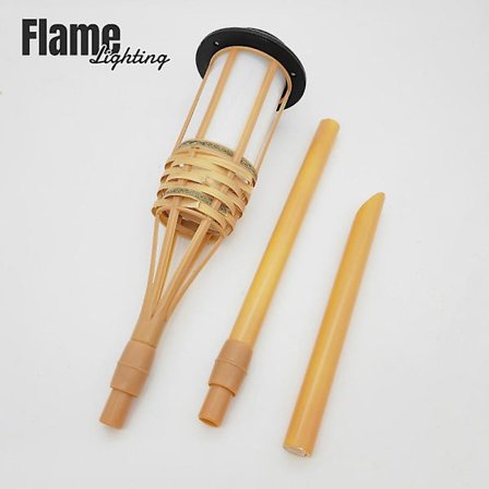 Led Solar Flame Light Utomhus Solar Hantverk Bambu Solar Trädgård Fackla Uteplats Pathway Landskap Solar Spotlights Trädgård Decora