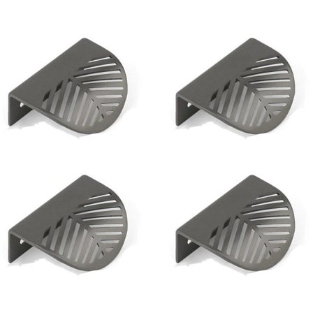 IC 4 stk Bladformede Skaptrekk Svart Messing Kjøkkenmøbler Håndtak Kobberdør Skuffe Trekk