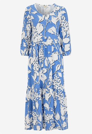 Cellbes of Sweden - Jersey-kjole med volang i blå / mønstret for damer i størrelse 46/48