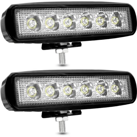 LED Arbeidslys 12V 18W Bil LED Projektor 12v Spot Flood LED Tåkelys 9,200lm Arbeidslys for Bil Lastebil Traktor SUV Båt [2 stykker]