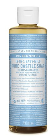 Dr. Bronner's Castile Soap Baby-Mild Neutral 240 ml, Skincare, Kropspleje, Bodyshampoo