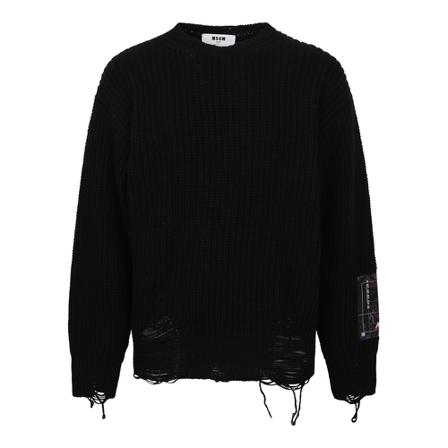 Msgm, branded sweater Czarny, Mężczyzna, Rozmiar: L
