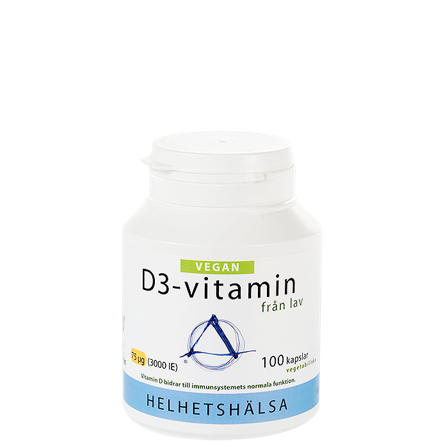 Helhetshälsa D3-vitamin Vegan 75 mcg 3000 IE 100 kapsler