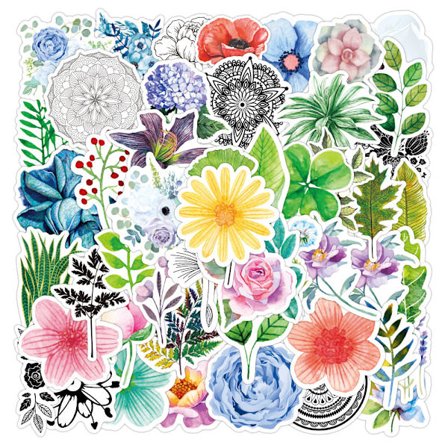 50 stk. søde plante- og blomsterklistermærker, vandtætte plante- og blomsterklistermærker