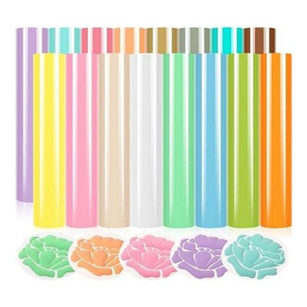 Puff Heat Transfer Vinyl - 16 Farver 3D Puff HTV Heat Transfer Vinyl 30 X 25 Tommer Pastel Farve Puffed Iron-on T-Shirt Vinyl