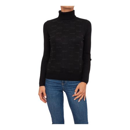 Liu Jo, Round-neck Knitwear Zwart, Dames, Maat:L