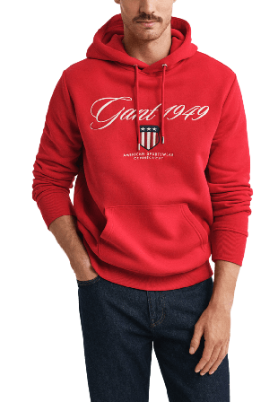 GANT 1949 Graphic Hoodie Tröjor Herr Röd M