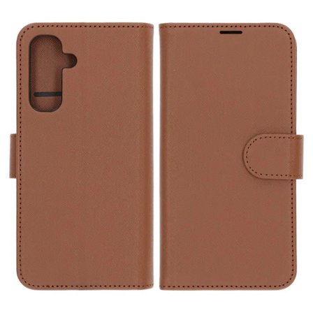 Flip Stand Leather Wallet Case For Samsung A17 Brown