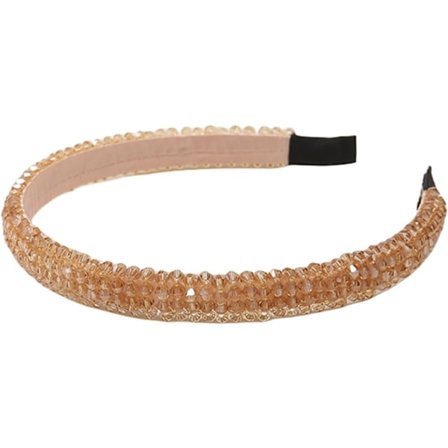 Hårband för flickor Rhinestone Pärlstav Hårband Mode Kristall Pärlstav Hårband Brud Bal Bröllop Tunna Hårband Håraccessoarer Khaki