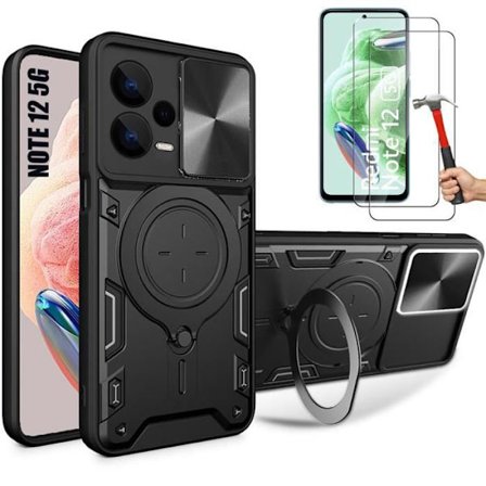 Coque - Xiaomi - Redmi Note 12 5G - Svart - Militärskydd - Rutschfri