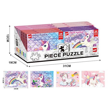 Pussel Enhörning, 24 bitar - Alrico