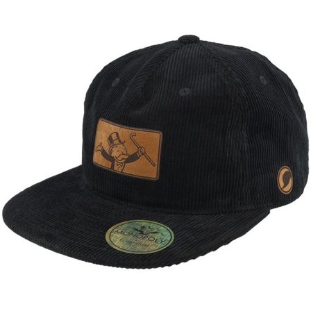 Monopoly - Svart snapback Keps - Monopoly Man Engraved Golfer Black Snapback @ Hatstore