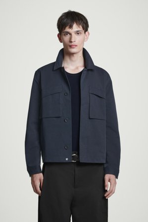 COS Men's Utility Cotton Twill Overshirt in Blue